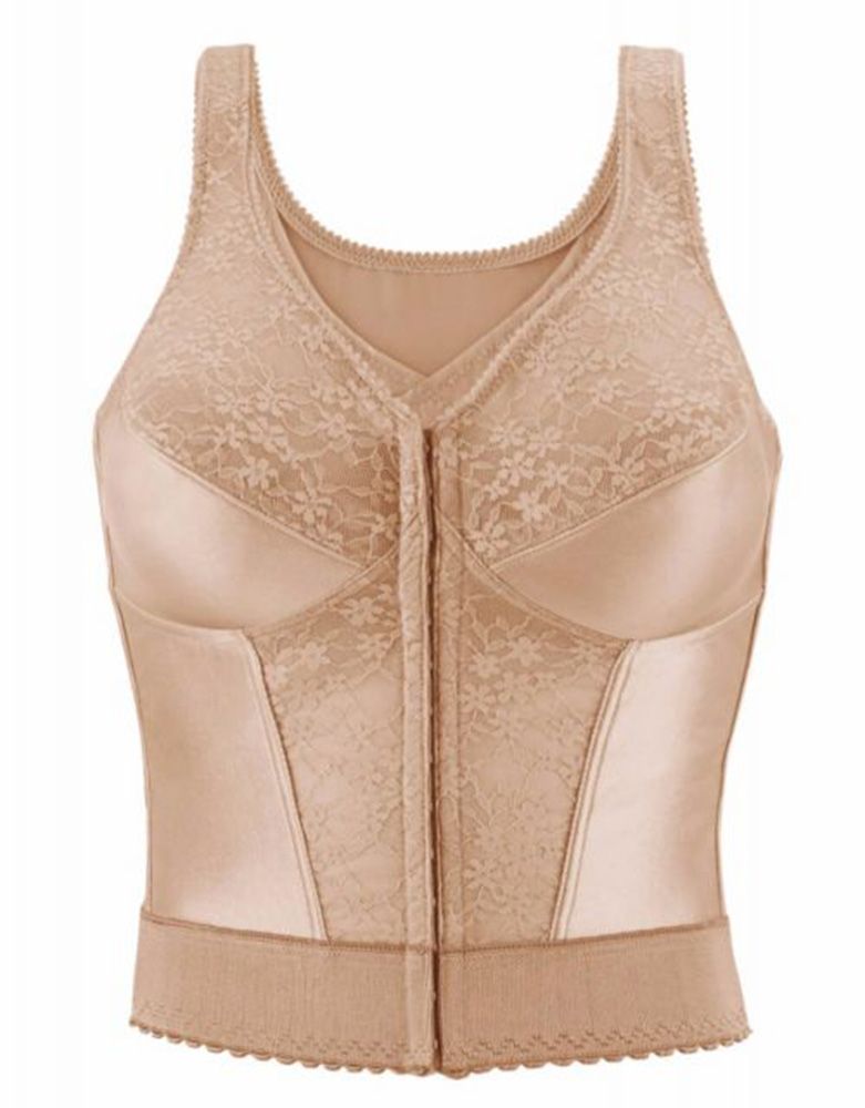 EXQUISITE FORM Front Opening Longline Bra Posture back- Nude - Arianne  Lingerie