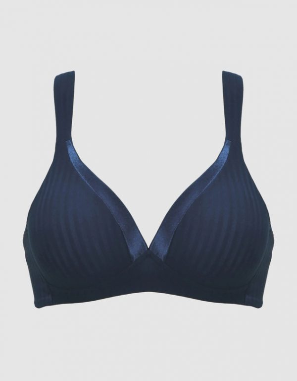 NATURANA The Wednesday Wide Strap Wirefree Bra in A-D Cups in band sizes  12-20 Navy - Arianne Lingerie