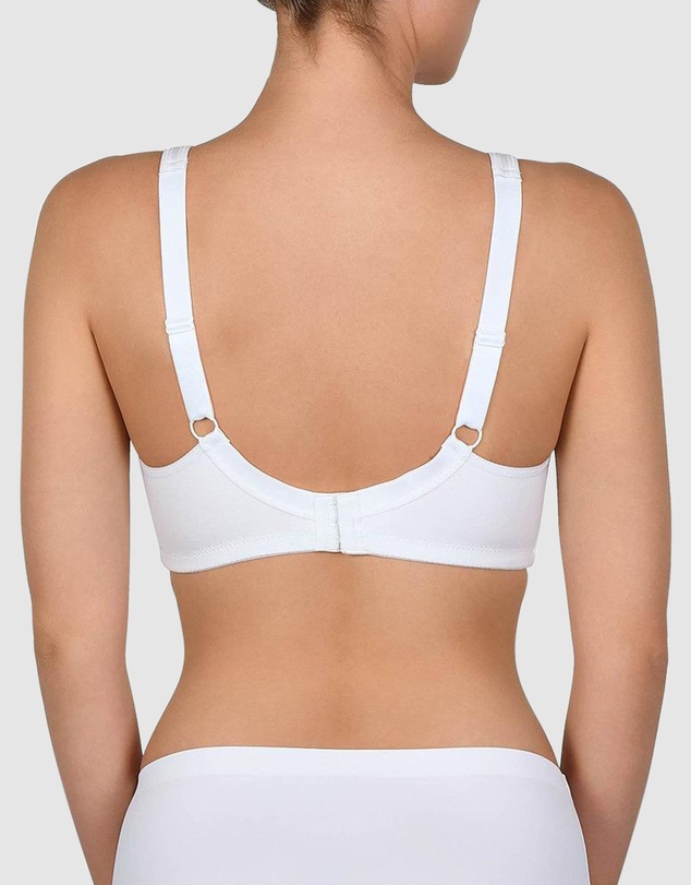 NATURANA Cotton Soft Bra with lace cup trim - Firm Support in B-DD Cups in  band sizes 12-24 White - Arianne Lingerie